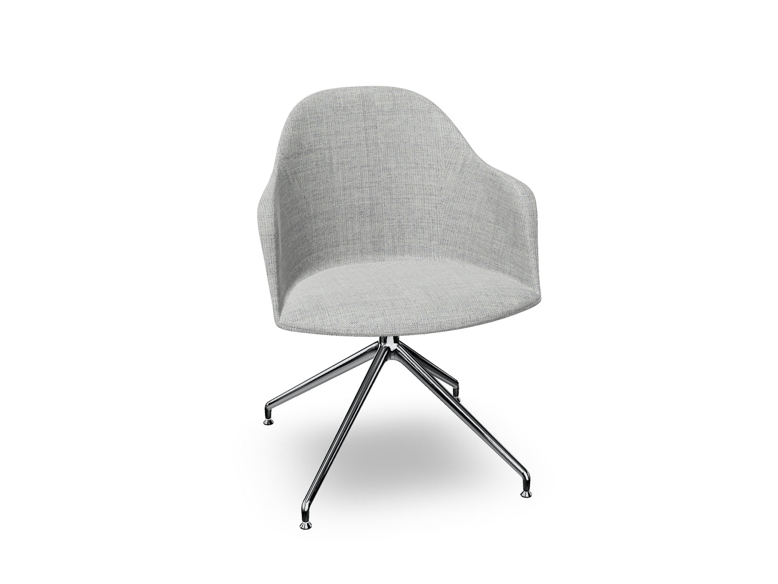 Cila Fully Upholstered Armchair With Swivel Trestle Base