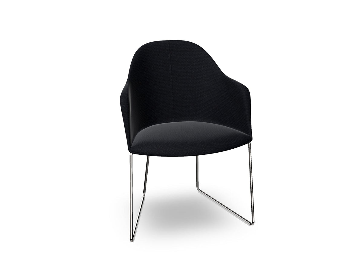 Cila Fully Upholstered Armchair With Sled Base Chairs Arper 