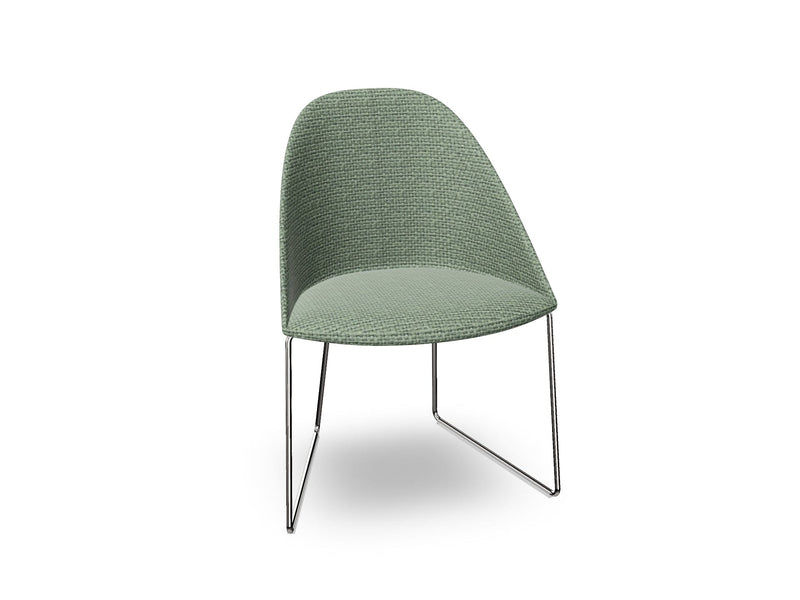 Cila Fully Upholstered Chair With Sled Base Chairs Arper 