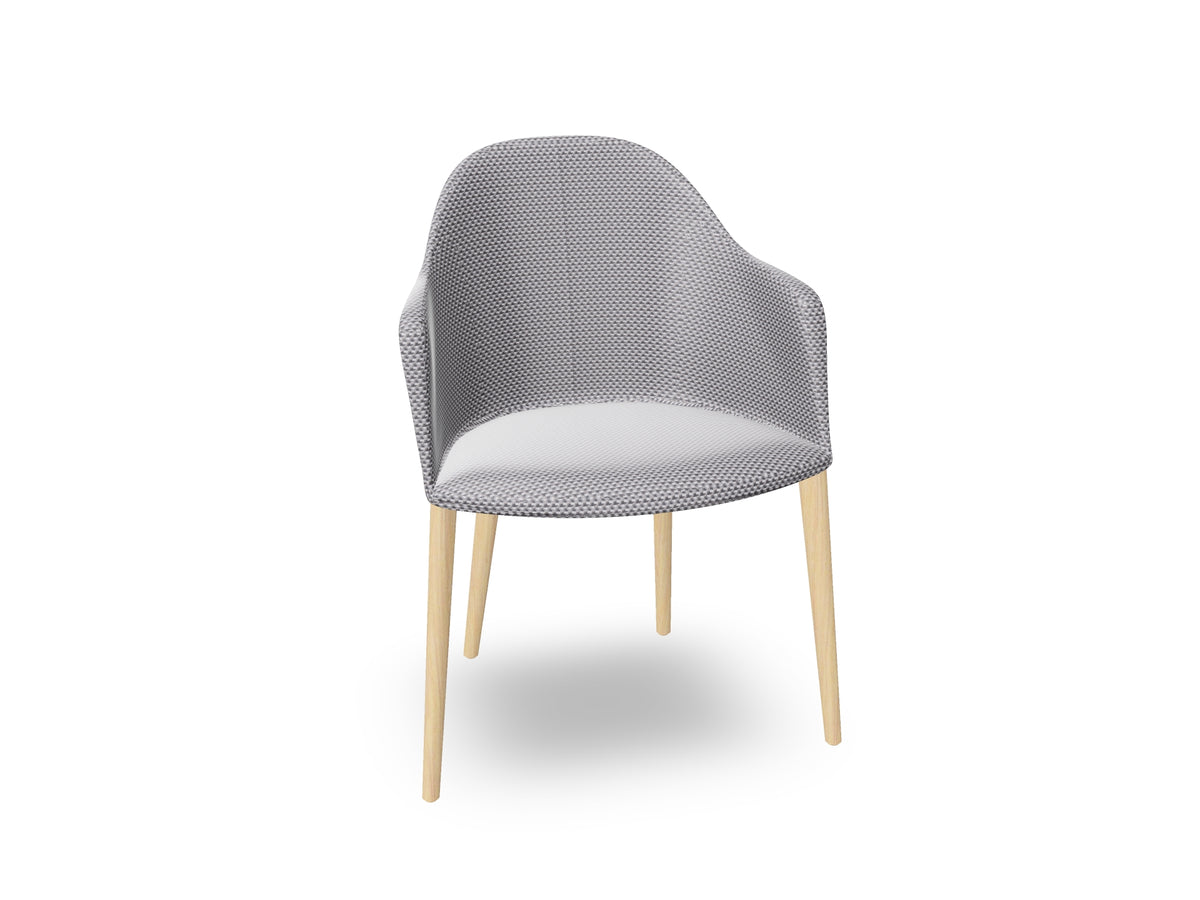 Cila Fully Upholstered Armchair with Timber Oak Four-leg Base