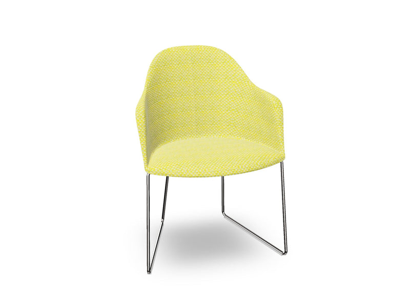Cila Fully Upholstered Armchair With Sled Base Chairs Arper 