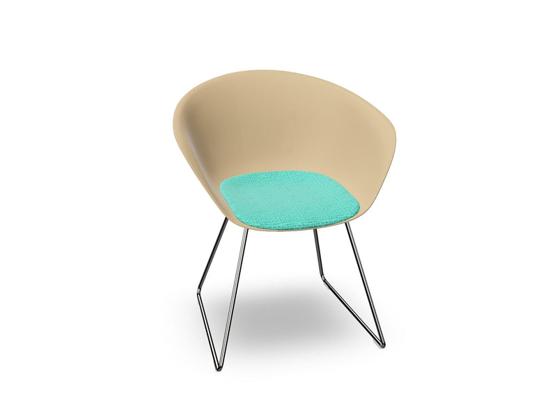 Duna 02 Sled Base Chair With Seat Cushion Chairs Arper 
