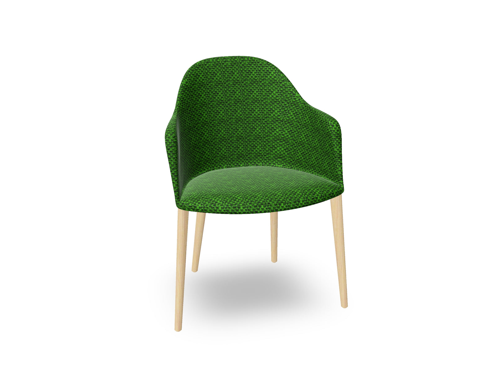 Cila Fully Upholstered Armchair with Timber Oak Four-leg Base