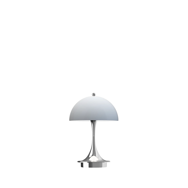 Panthella 160 Portable Table Lamp Table Lamps Louis Poulsen Chrome Opal Blue Grey 