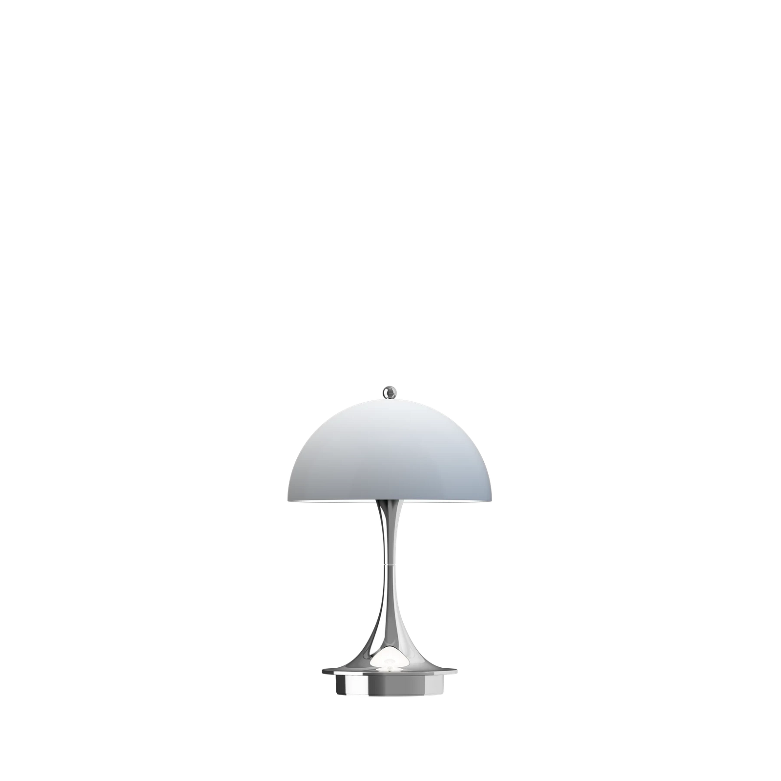 Panthella 160 Portable Table Lamp Table Lamps Louis Poulsen Chrome Opal Blue Grey 