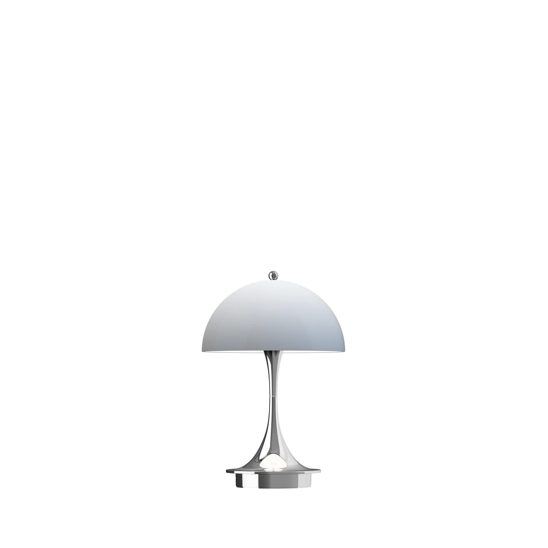 Panthella 160 Portable Table Lamp Table Lamps Louis Poulsen Chrome Opal Blue Grey 