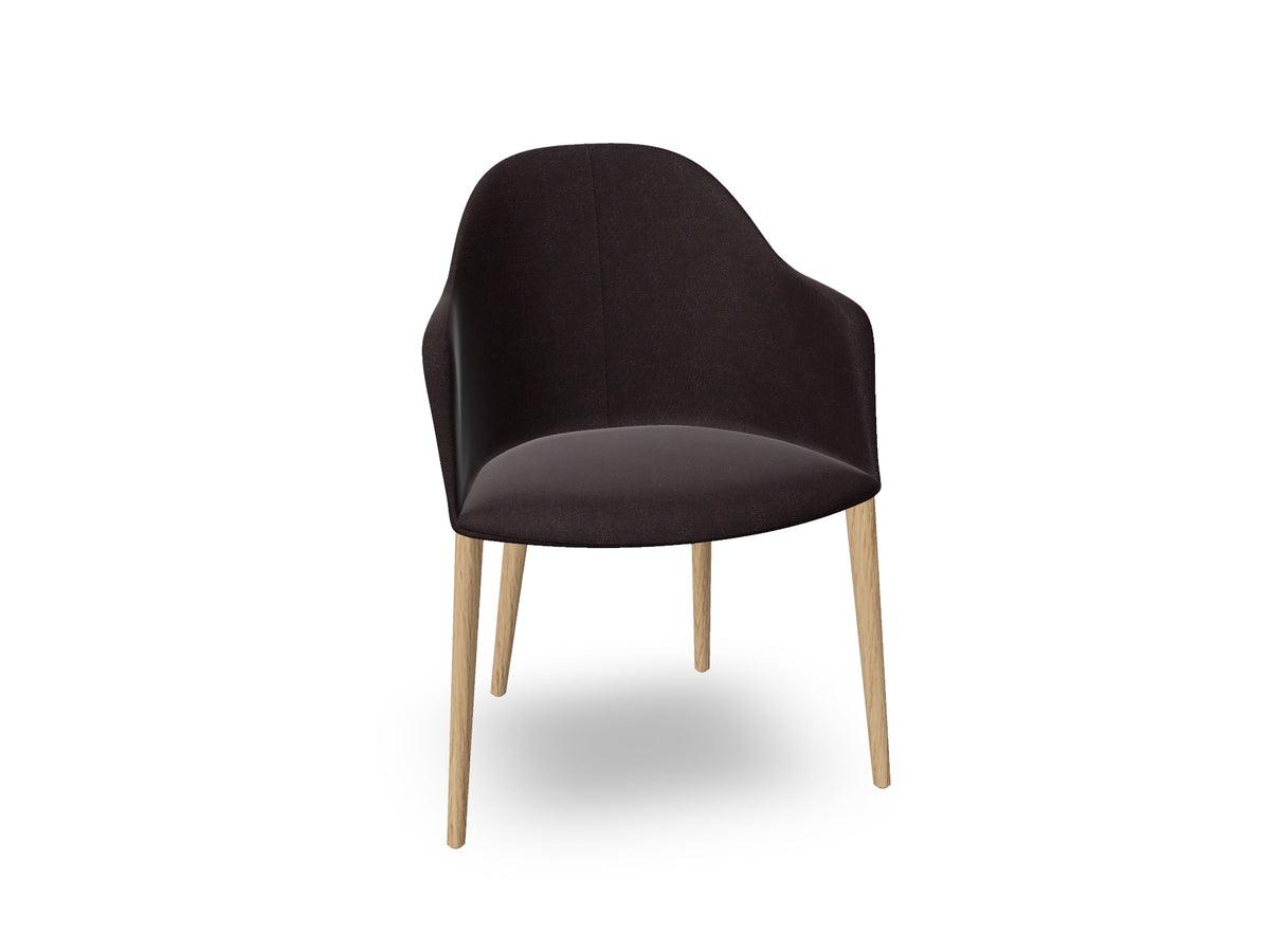 Cila Fully Upholstered Armchair with Timber Oak Four-leg Base