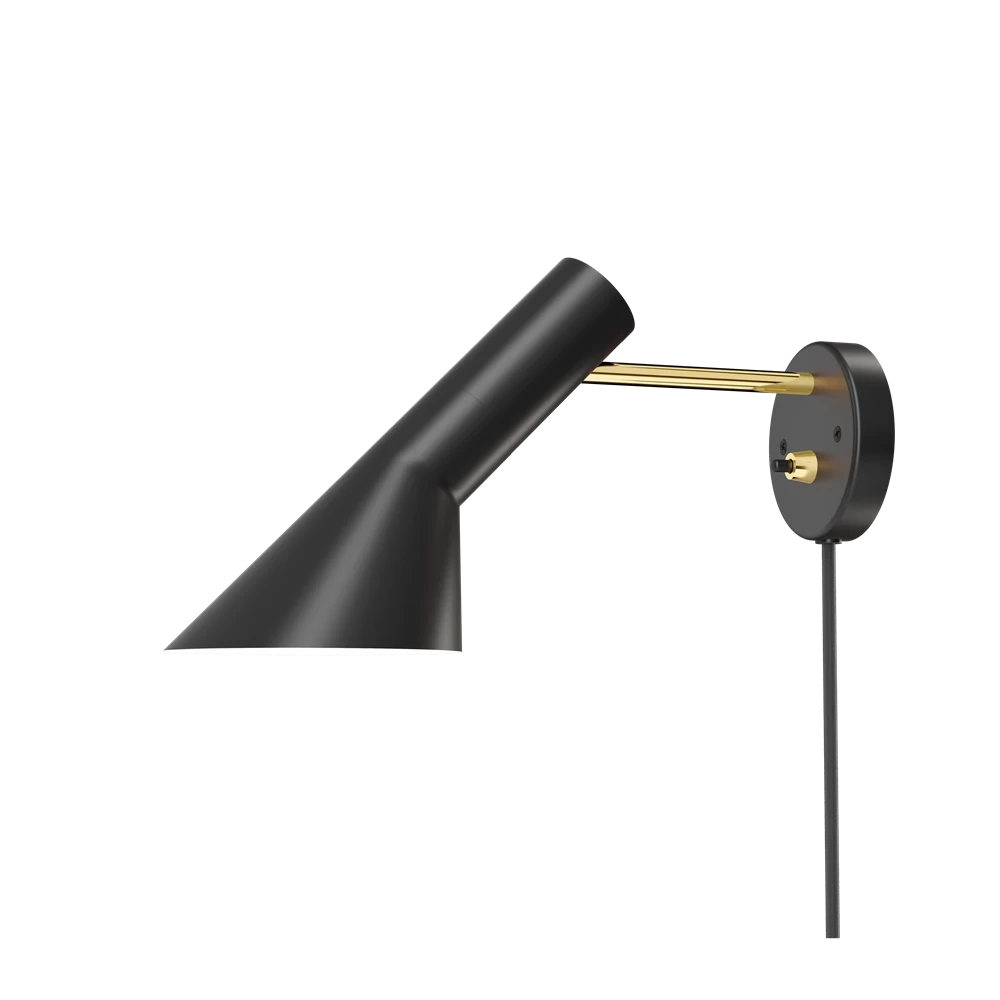 AJ Wall Sconce wall / ceiling lamps Louis Poulsen With Switch Black/Brass 