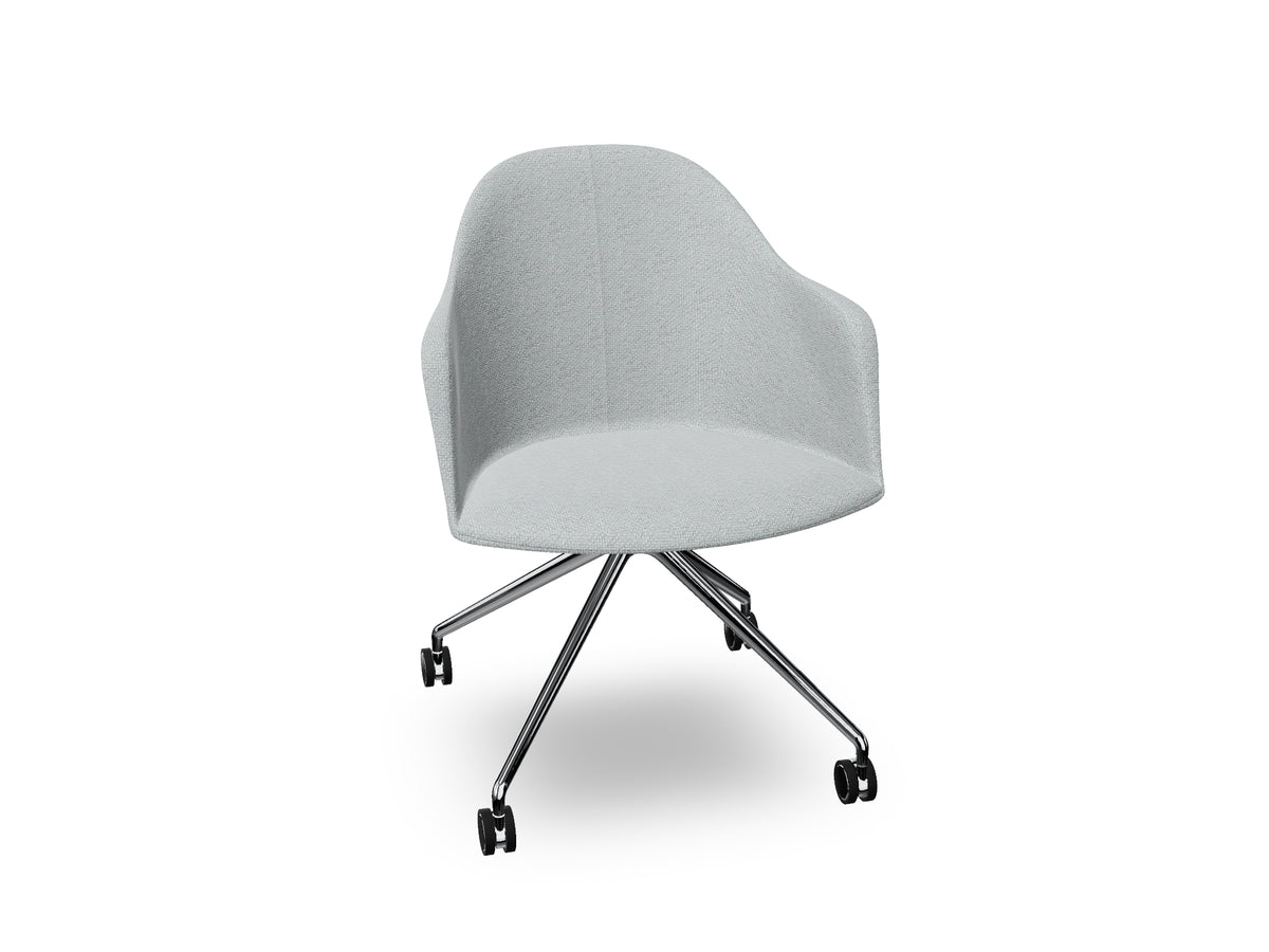 Cila fully upholstered Armchair With Fixed Trestle Base