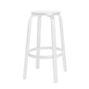64 High Stool Stools Artek 29.5 inch legs white lacquered, seat white lacquered 