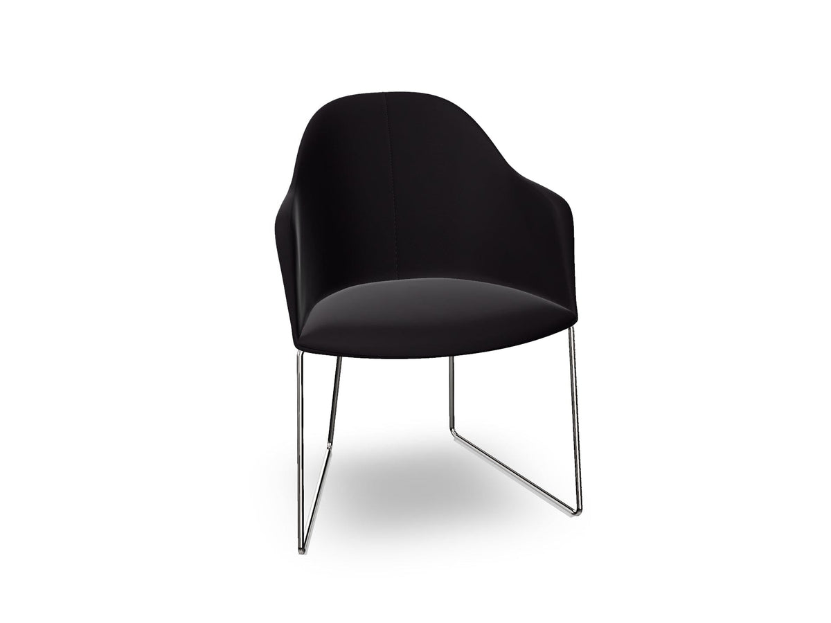 Cila Fully Upholstered Armchair With Sled Base Chairs Arper 