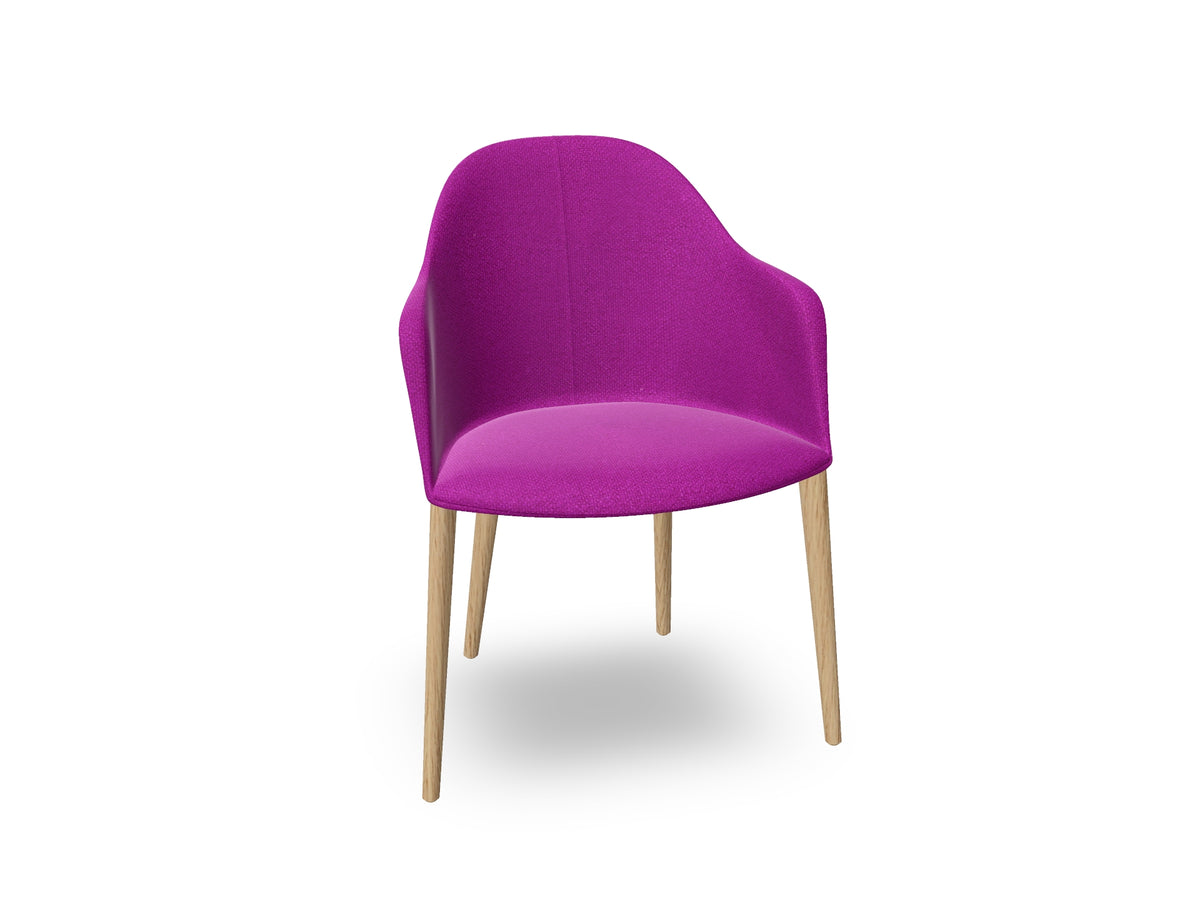 Cila Fully Upholstered Armchair with Timber Oak Four-leg Base