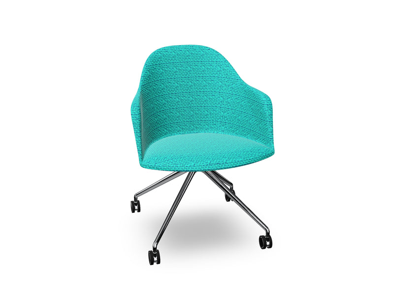 Cila fully upholstered Armchair With Fixed Trestle Base