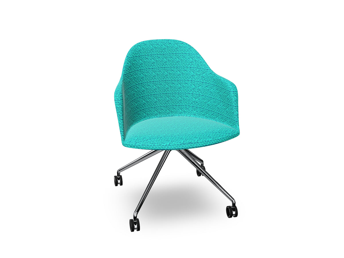 Cila fully upholstered Armchair With Fixed Trestle Base