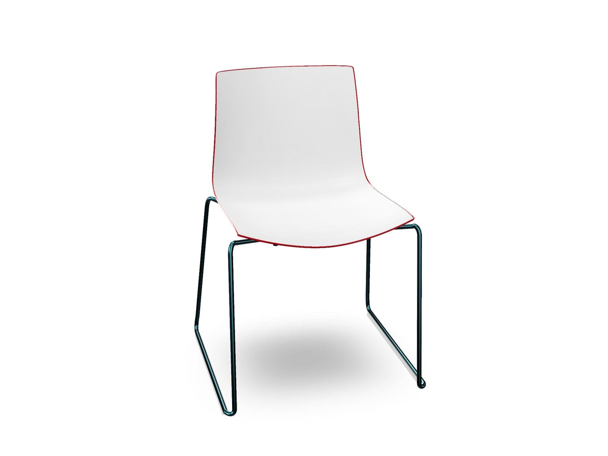 Catifa 46 Polypropylene Bi-Color Sled Base Chair Side/Dining Arper 