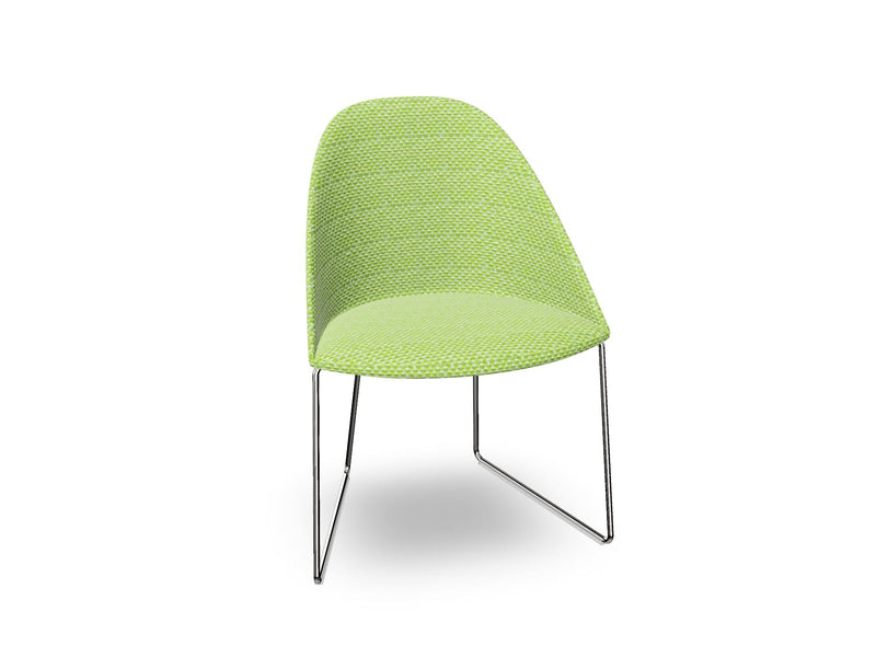 Cila Fully Upholstered Chair With Sled Base Chairs Arper 
