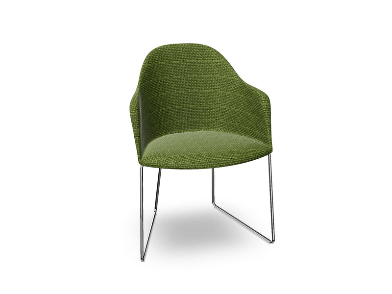 Cila Fully Upholstered Armchair With Sled Base Chairs Arper 