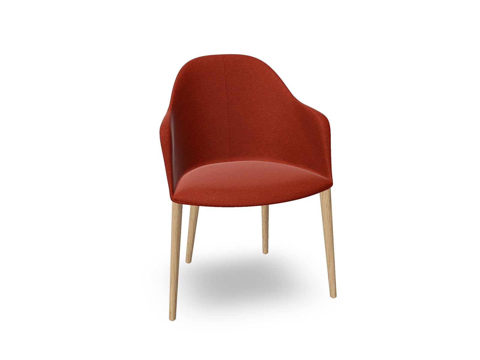 Cila Fully Upholstered Armchair with Timber Oak Four-leg Base