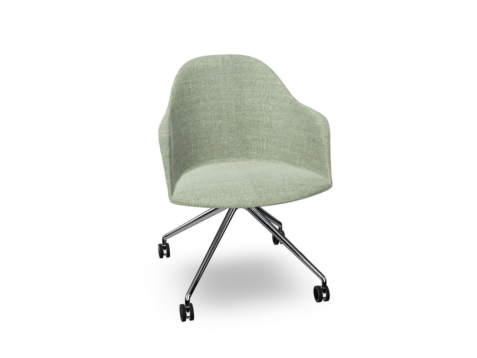 Cila fully upholstered Armchair With Fixed Trestle Base