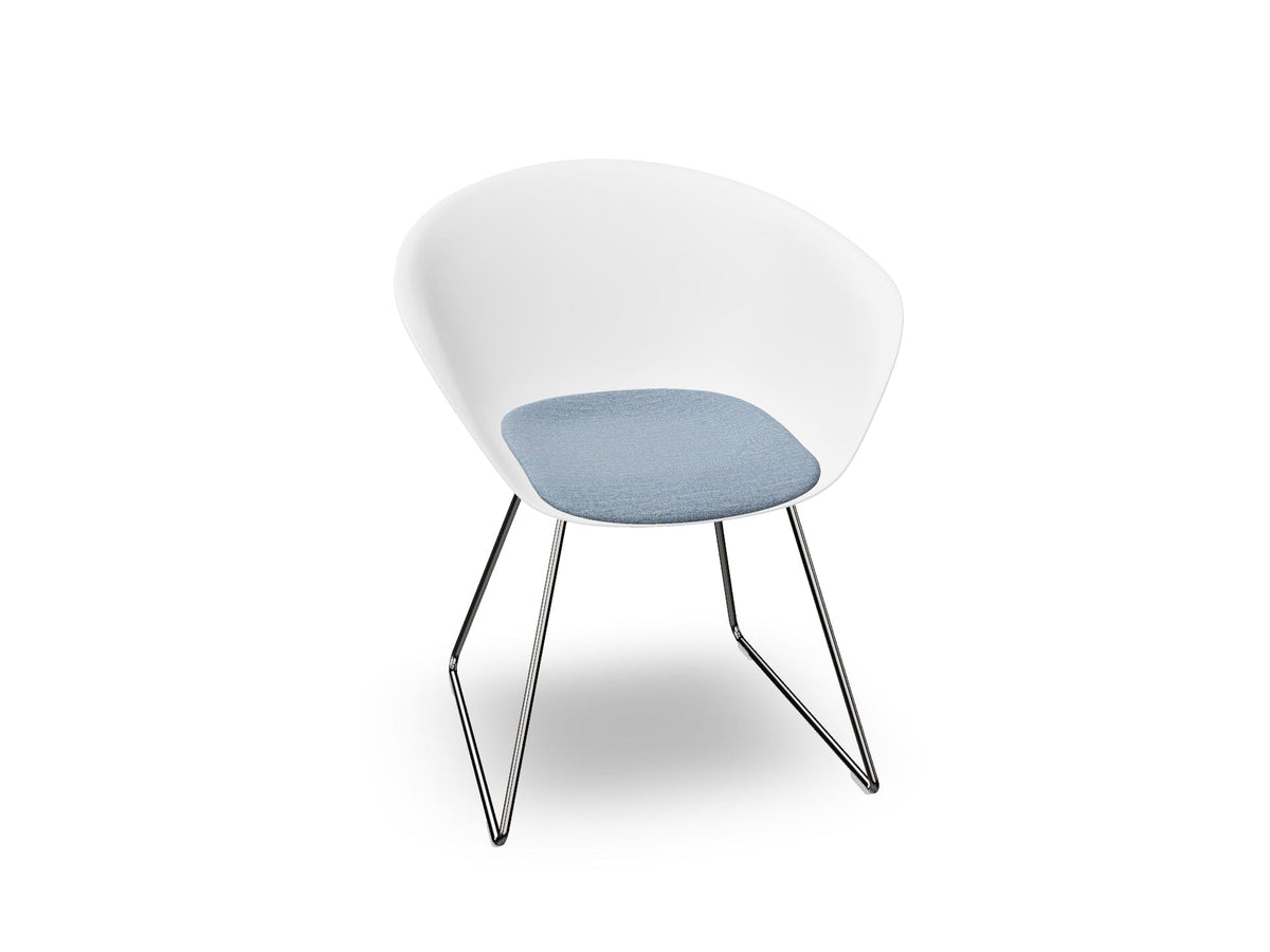 Duna 02 Sled Base Chair With Seat Cushion Chairs Arper 