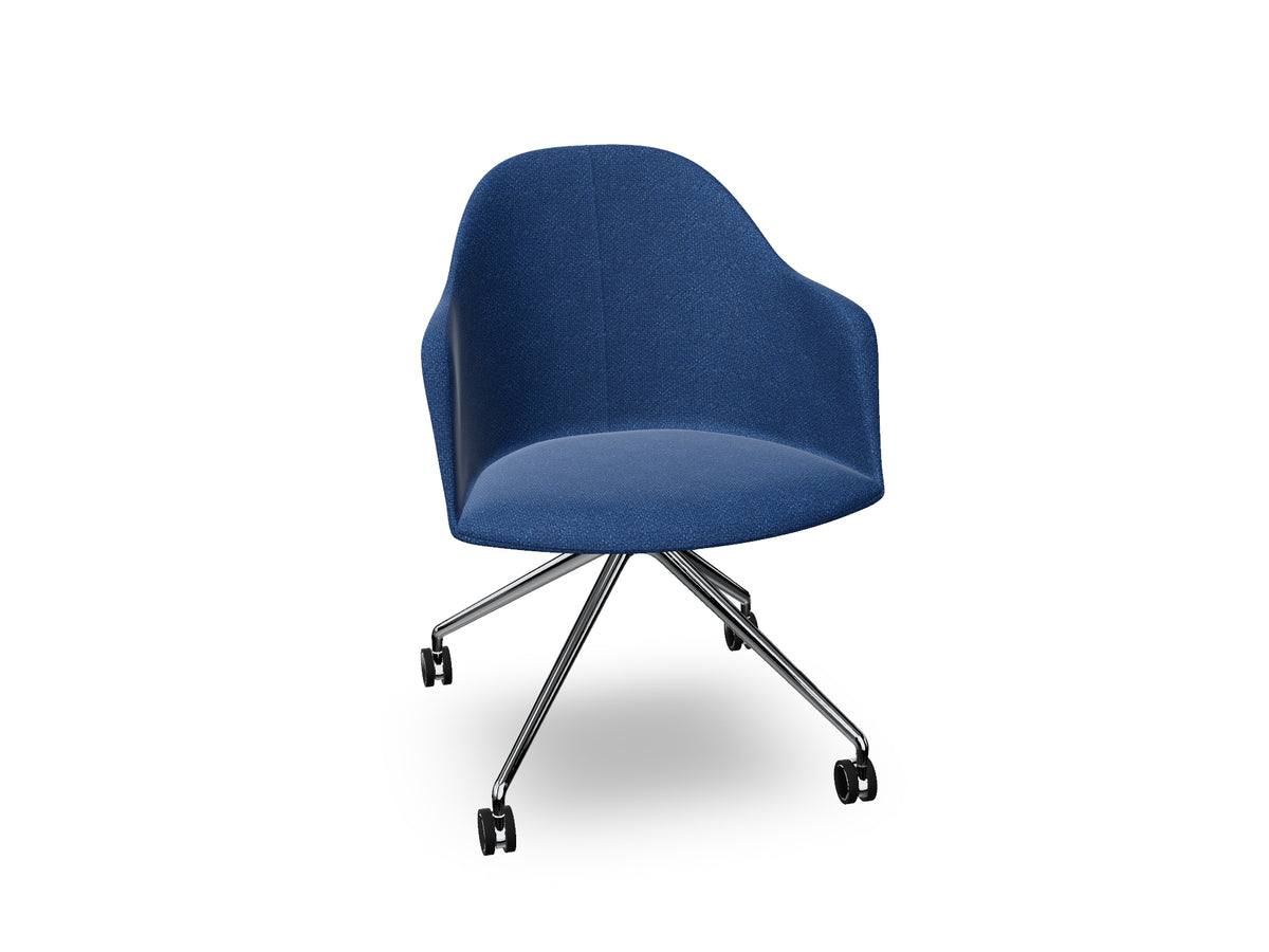 Cila fully upholstered Armchair With Fixed Trestle Base