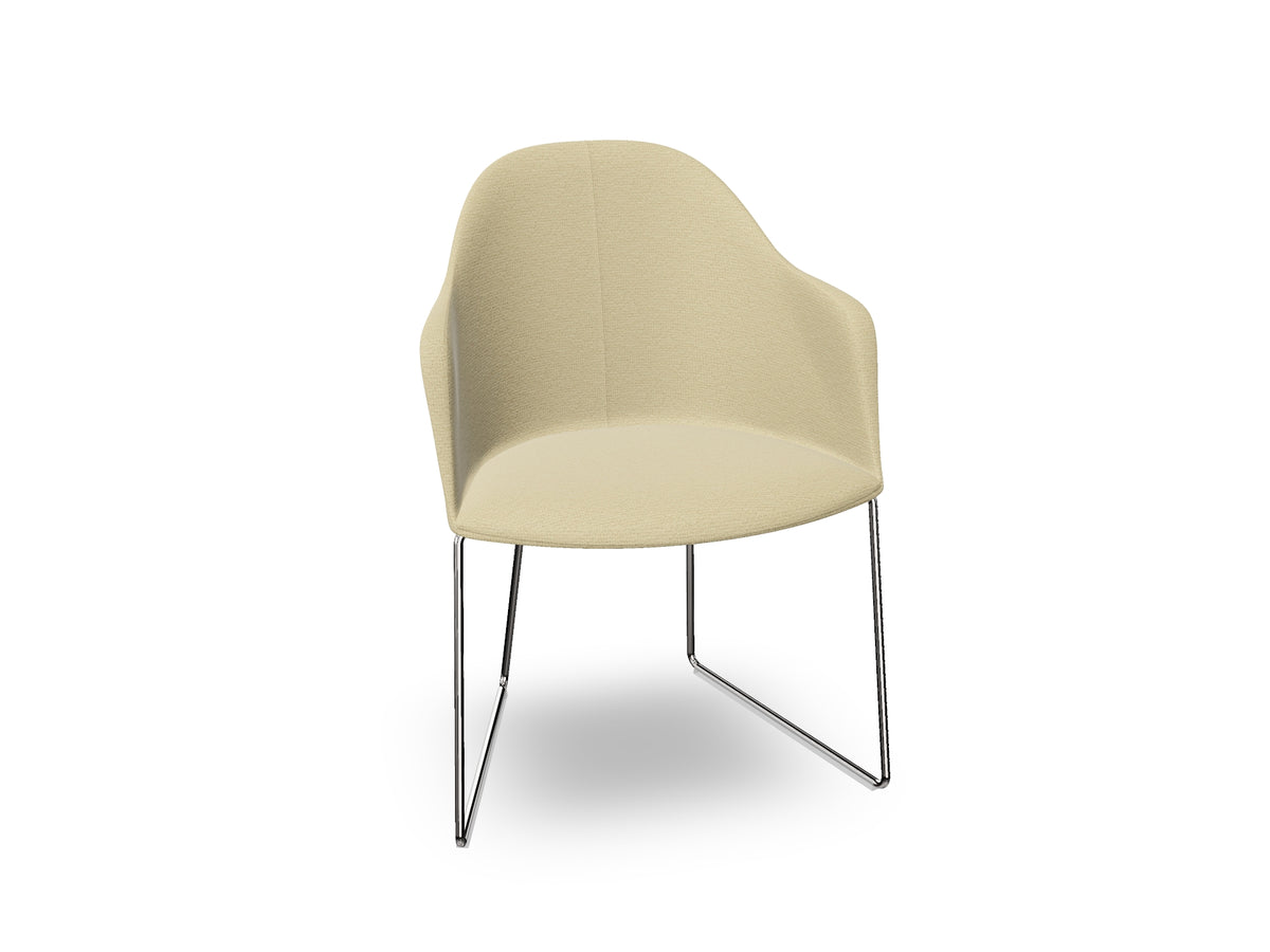 Cila Fully Upholstered Armchair With Sled Base