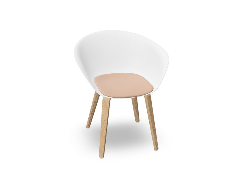 Duna 02 Wood Leg Chair With Seat Cushion Chairs Arper 