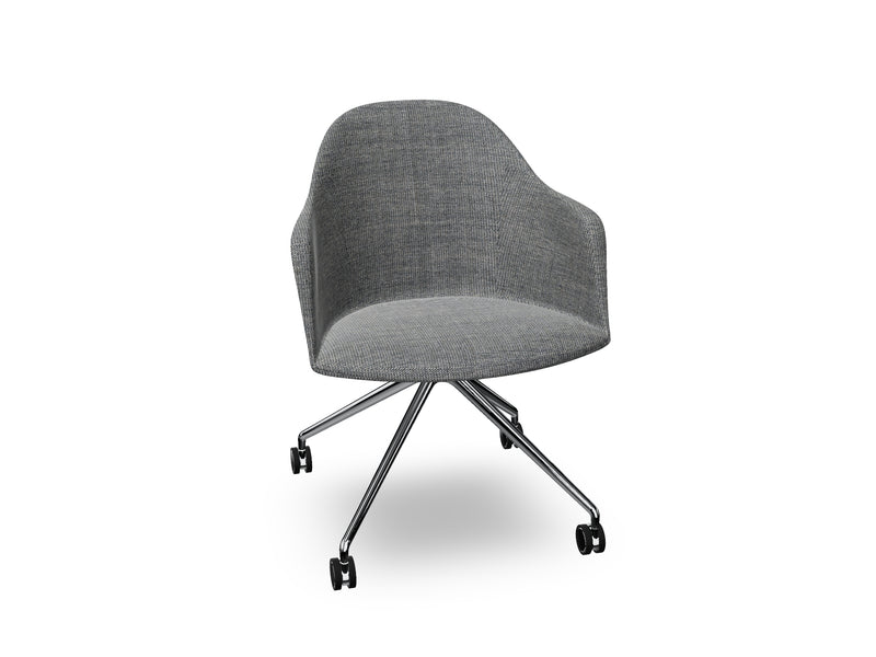 Cila fully upholstered Armchair With Fixed Trestle Base
