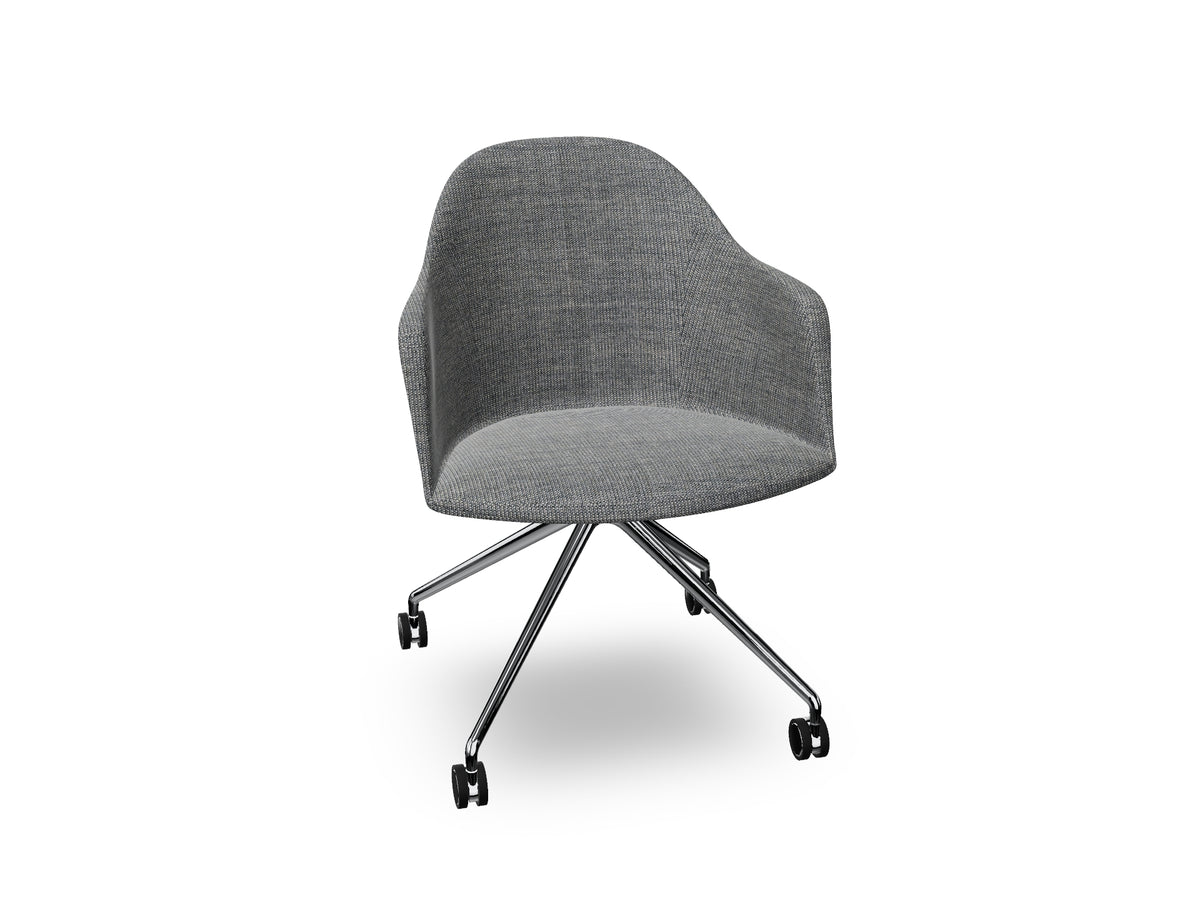 Cila fully upholstered Armchair With Fixed Trestle Base