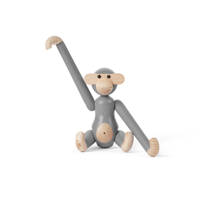Kay Bojesen Monkey, Mini, Painted Beech (Grey), view 2
