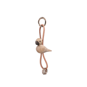 Kay Bojesen Bird Bag Charm, Oak (Gold/Natural Leather), view 2