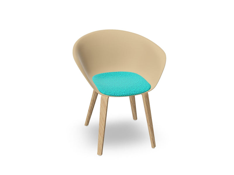 Duna 02 Wood Leg Chair With Seat Cushion Chairs Arper 