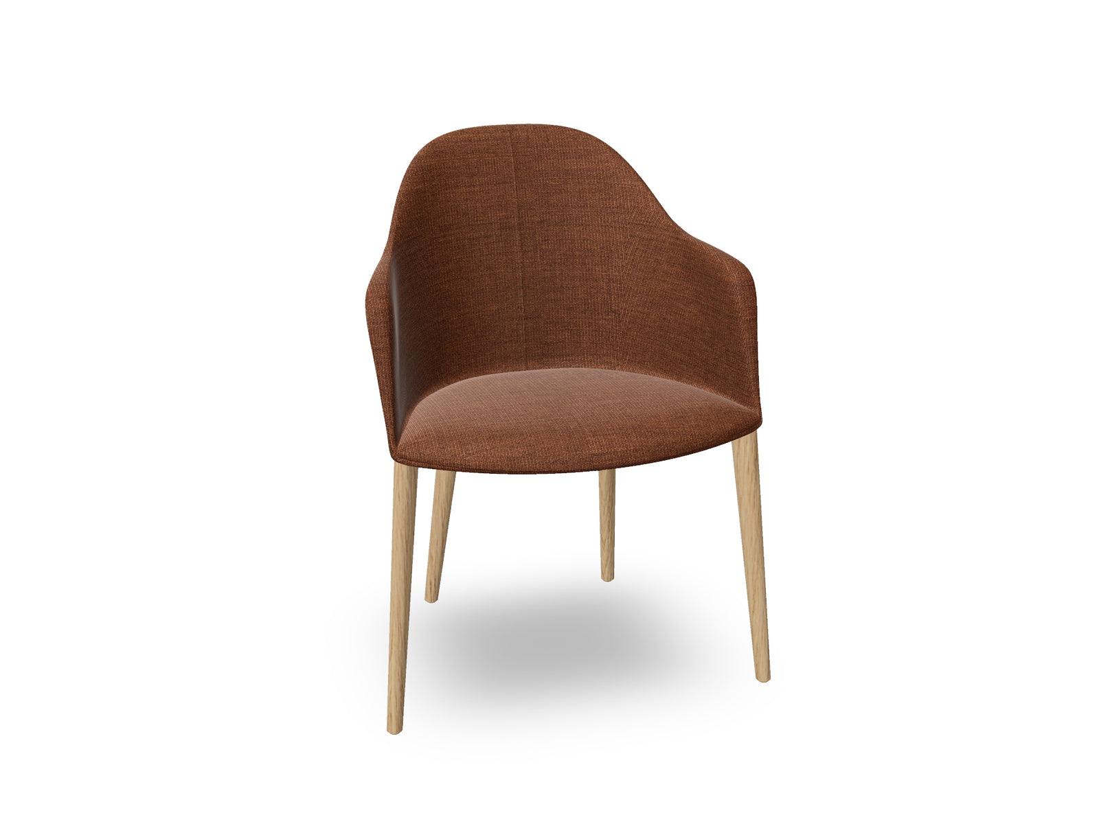 Cila Fully Upholstered Armchair with Timber Oak Four-leg Base