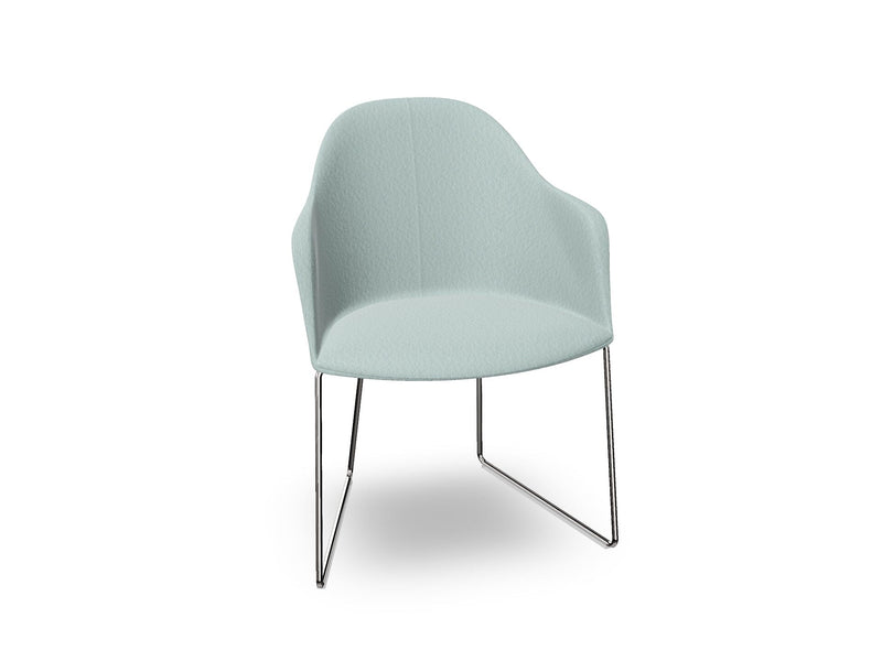 Cila Fully Upholstered Armchair With Sled Base Chairs Arper 