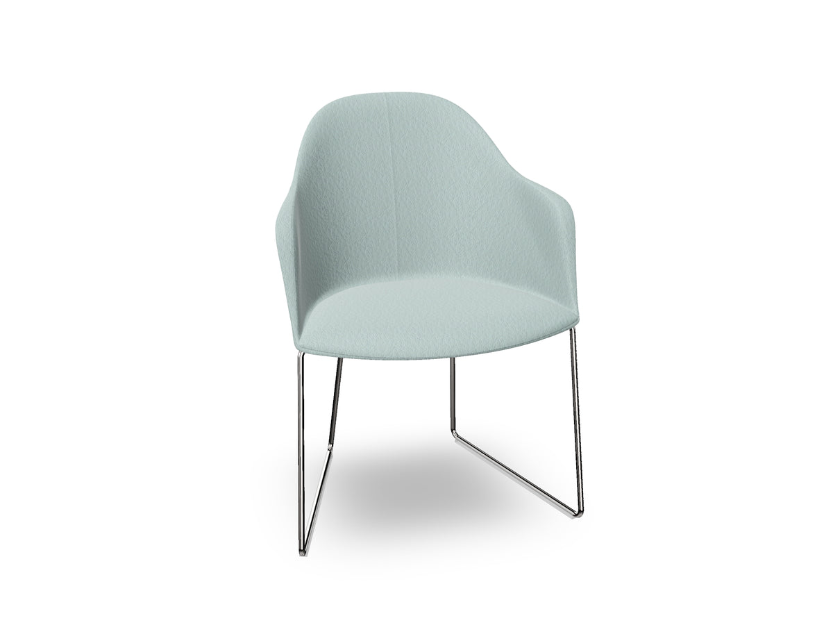 Cila Fully Upholstered Armchair With Sled Base