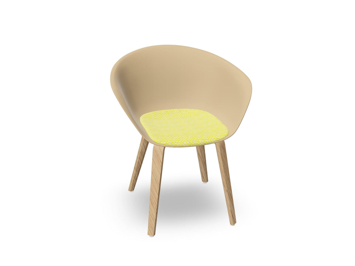 Duna 02 Wood Leg Chair With Seat Cushion Chairs Arper 