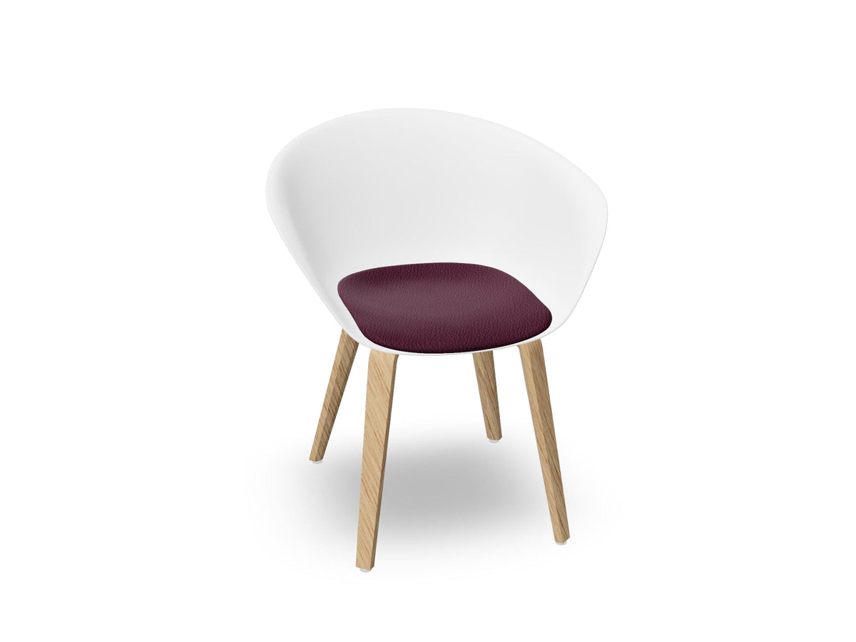 Duna 02 Wood Leg Chair With Seat Cushion Chairs Arper 