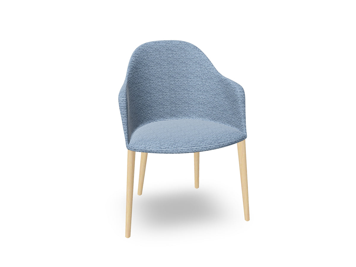 Cila Fully Upholstered Armchair with Timber Oak Four-leg Base