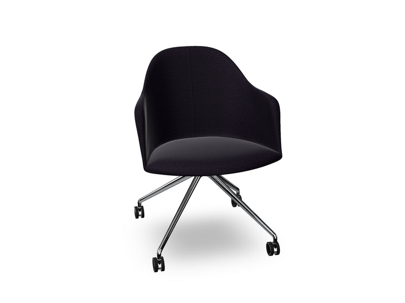 Cila fully upholstered Armchair With Fixed Trestle Base