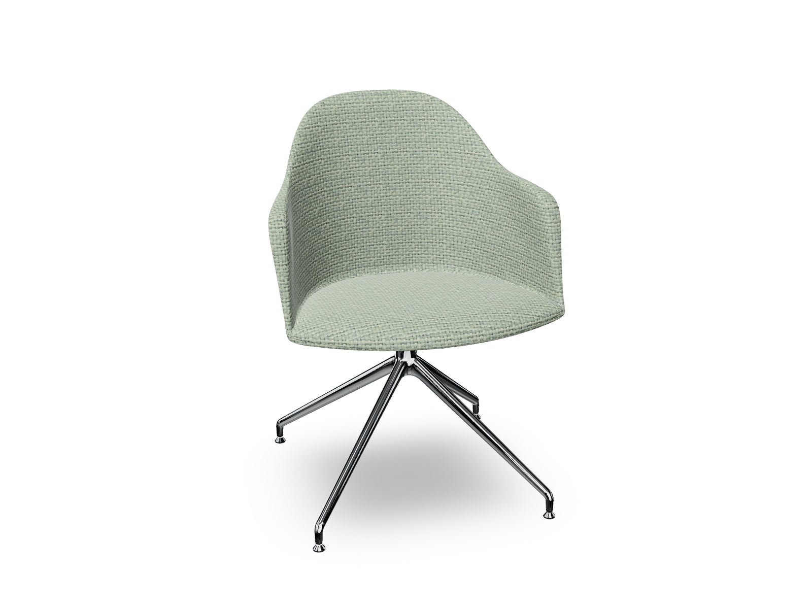 Cila Fully Upholstered Armchair With Swivel Trestle Base