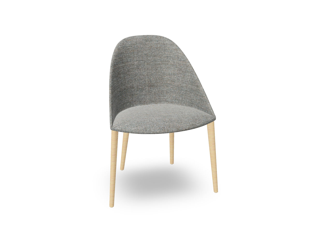 Cila Fully Upholstered Chair With Timber Oak Four-leg Base
