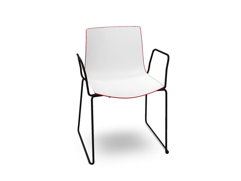 Catifa 46 Polypropylene Bi-Color Sled Base Chair Side/Dining Arper 