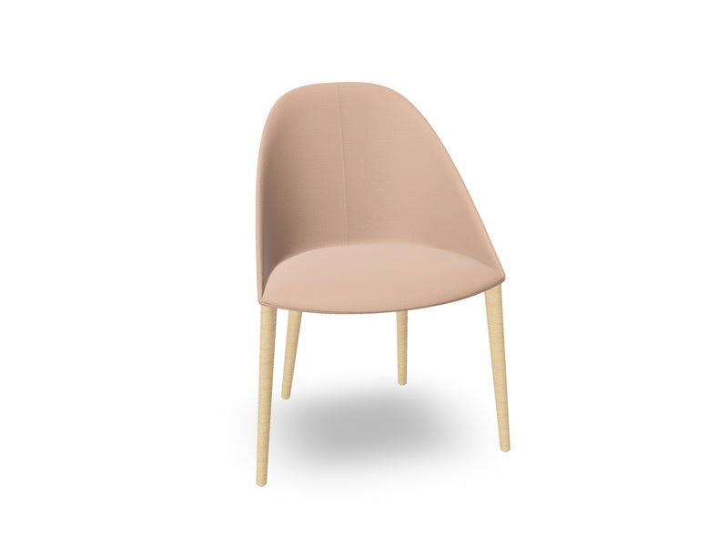Cila Fully Upholstered Chair With Timber Oak Four-leg Base