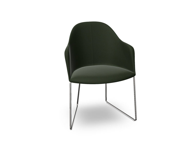 Cila Fully Upholstered Armchair With Sled Base Chairs Arper 