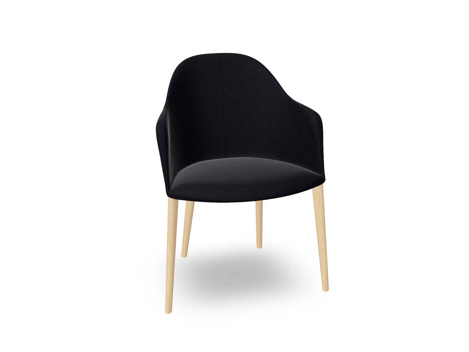Cila Fully Upholstered Armchair with Timber Oak Four-leg Base