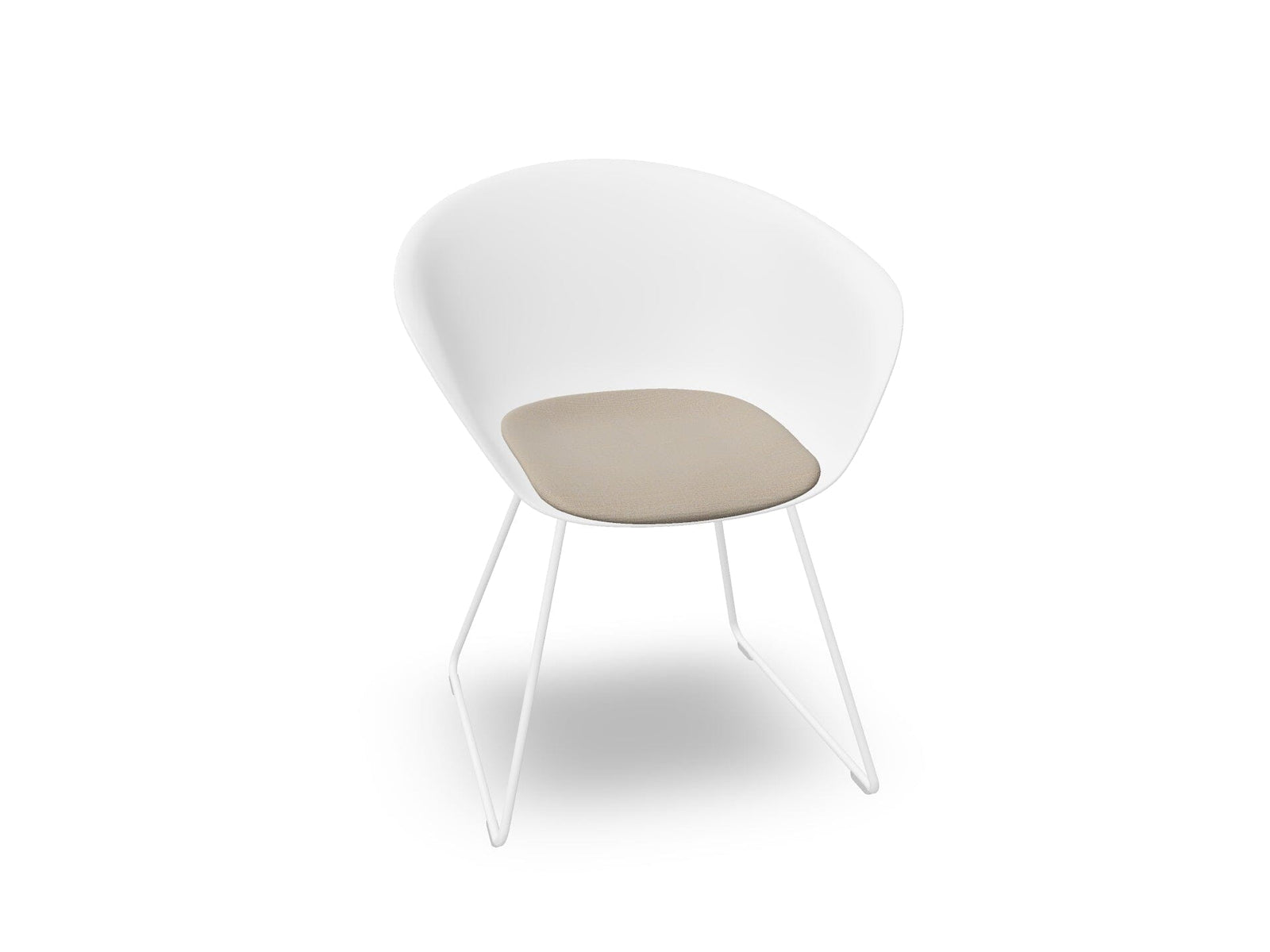 Duna 02 Sled Base Chair With Seat Cushion Chairs Arper 