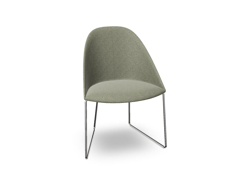 Cila Fully Upholstered Chair With Sled Base Chairs Arper 
