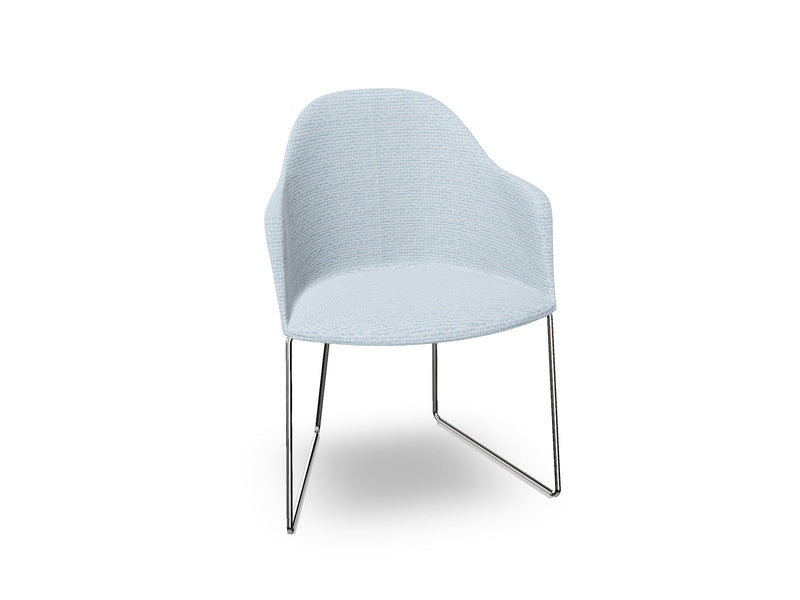 Cila Fully Upholstered Armchair With Sled Base Chairs Arper 