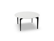 Saul Round Table side/end table Arper Black base - White Marble top 16.75" 