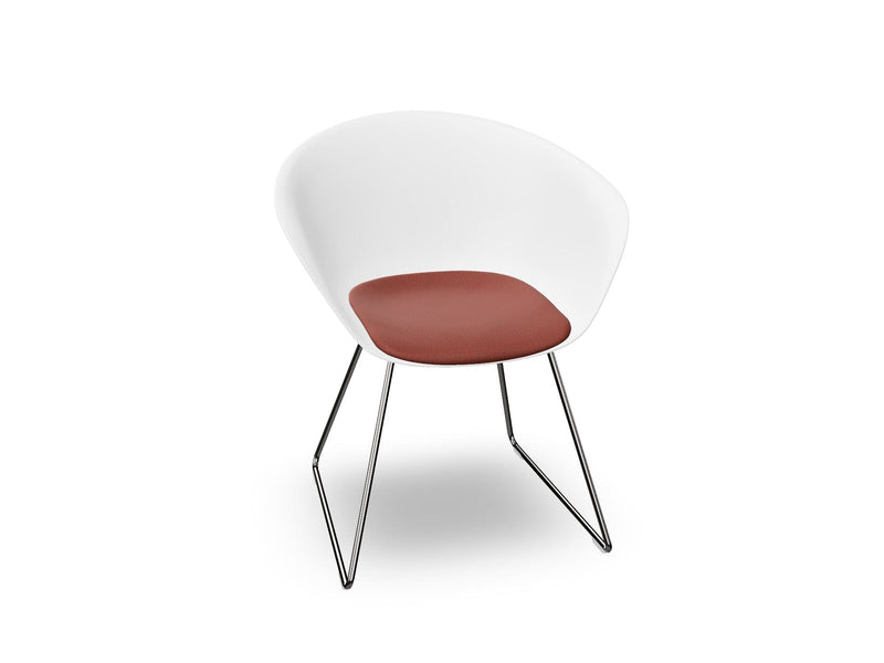 Duna 02 Sled Base Chair With Seat Cushion Chairs Arper 